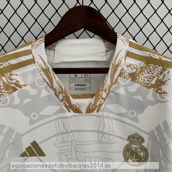 Nuevo Tailandia Especial Camiseta Real Madrid 23/24 Amarillo Blanco Baratas